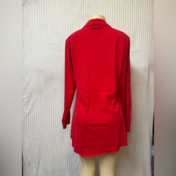 Lysse Seymour Top Size L Shirt Redrose Henley Button Up Blouse Pullover Stretch - Picture 4 of 10
